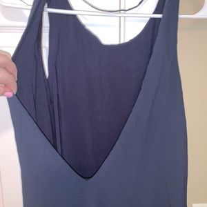 Navy chiffon backless dress